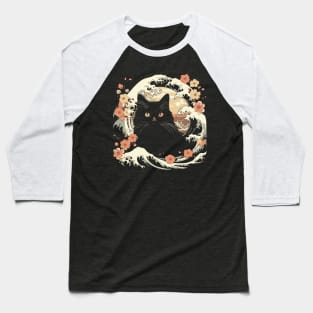 cat kanagawa silhouette Baseball T-Shirt